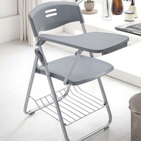 Chaise d'étude pliable de haute qualité Guangwei pour salle de classe, chaise d'étude pour étudiants, chaise de formation avec tablette d'écriture