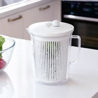 Déshydrateur de légumes, outil de cuisine, panier de lavage et d'égouttage manuel en plastique antiadhésif pour salades
