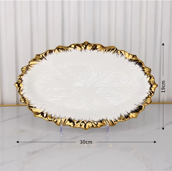 Assiette ovale de chou de 12 pouces