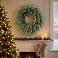 Guirlande de Noël en cyprès artificiel, verdure artificielle, haute qualité, écologique, durable, imperméable, moderne, faite à la main, 30 pouces