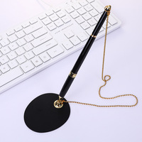 Ensemble de stylos de bureau de luxe avec encre gel de 0.5mm stylo de table Signature d'affaires avec chaîne de perles en métal livraison rapide stylo Logo noir