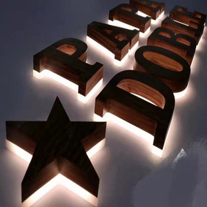 Letreros Personalizados <span class=keywords><strong>de</strong></span> Fábrica, <span class=keywords><strong>Letras</strong></span> 3D con Retroiluminación LED <span class=keywords><strong>de</strong></span> <span class=keywords><strong>Madera</strong></span> para Tiendas - Product Image 2