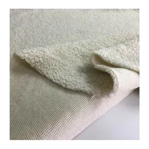 100% 涤纶针织保暖柔软米色卷发夏尔巴羊毛衬里面料