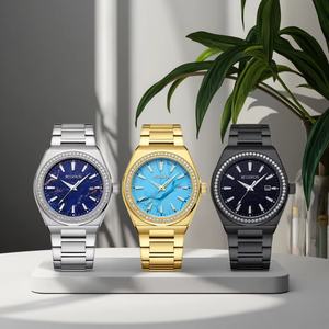 Proveedor de Relojes Personalizados, Reloj de Hombre de Acero Inoxidable, Perlado, de Lujo, con Diamantes, Resistente al Agua 5ATM, de Cuarzo, para Negocios, 20mm, OEM, Nuevo y Exclusivo - Product Image 2