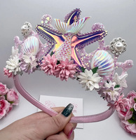 Serre-tête en plastique fait main SuPoo pour le 2e anniversaire - Couronne de fleurs, diadème de princesse pour filles, décorations mignonnes pour fête d'anniversaire de 2 ans
