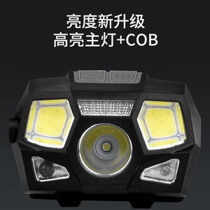 Induction Led Headlamp Rechargeable Waterproof For Fishing With <b>Dimmer</b> Function Plastic Body - Product Image 3
