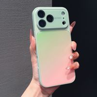 Coque de téléphone à dégradé de couleurs changeantes, transformable en coque pour iPhone 17 PRO avec une grande fenêtre en cristal, compatible avec les modèles 16, 15, 14