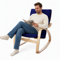 Fauteuil à bascule moderne K/D POANG en bois courbé, structure en bois massif, chaise de loisirs, mobilier de maison, salon, chambre, hôtel, housse amovible