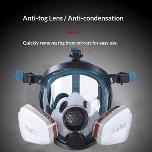 Respirador Protector Facial Completo Reutilizable con Válvula Moldeada para Gases Ácidos-Álcalinos y Contra Incendios, de Visión Amplia, para Pintura en Aerosol - Product Image 5