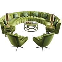 Anpassbare halbrunde Hotel Lobby Sofa Halbkreis Samt Modulare Schnitts ofa für Wohnzimmer Stoff Material