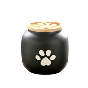 Recién llegado, urna para mascotas, recuerdo de perro y gato, soporte con estampado de patas de animales pequeños, tarro bonito de cerámica brillante, ataúd esmerilado conmemorativo, cenizas - Product Image 3