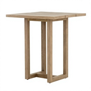 Modern <b>Square</b> Teak Wood <b>Bar</b> <b>Table</b> for Dining Picnic Kitchen Hotel Patio Garden Beach Outdoor-Durable Garden Furniture - Product Image 4