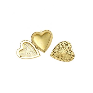 Gold Plated <strong>Heart</strong> <strong>Shaped</strong> <strong>Locket</strong> Filigree <strong>Locket</strong> Pendant Wedding <strong>Locket</strong> - Product Image 1