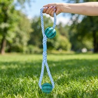 Nettoyage des dents fuite peluche chien jouet à mâcher en gros stocké fabrication recyclé tressé coton corde mangeoire balle pour animaux de compagnie Durable