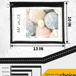 Bolsa con cremallera multiusos para almacenamiento de dormitorio de viaje de cosméticos de varios tamaños transparente de PVC negro - Product Image 2