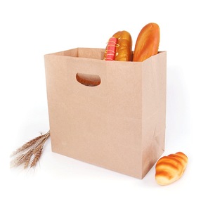 Bolsa de papel Kraft de compras con mango troquelado de mercancía personalizada impresa con logotipo personalizado - Product Image 5