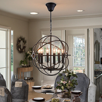 Lustre LED vintage en métal, chandelier américain, lampe suspendue au plafond McDonald's KFC Pizza Hut Restaurants