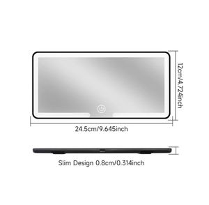 Miroir de maquillage pour pare-soleil de voiture avec écran tactile LED, luminosité réglable, miroir de maquillage <span class=keywords><strong>intérieur</strong></span> de voiture rechargeable - Product Image 6