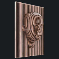 Sculpture de statue humaine paramétrique en bois écologique moderne, art de table, cadeau artisanal avec gravure complexe