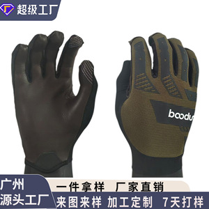 Gants de cyclisme en peau de daim personnalisés, noirs et verts, respirants, imperméables, haute élasticité, pour la conduite en extérieur, unisexes - Product Image 3