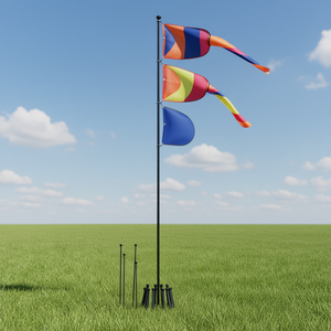 Kit 4 Pezzi Asta per Bandiera a Piuma da 5 Metri in Alluminio per Esposizione Esterna - Product Image 2