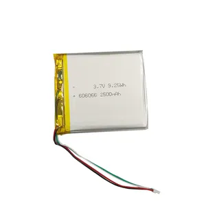 定制 3.7V 2400mAh 锂聚合物电池 606066 LiPo 电池带连接器