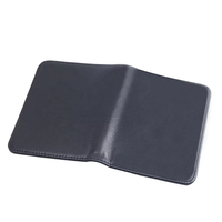 Dompet Kartu Kredit Kulit Sapi Hitam Mewah Bermotif Butir, Sublimasi Dua Sisi, Ukuran Kecil dengan Penjepit & Kancing