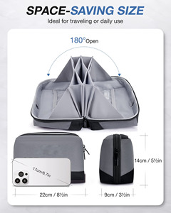 Sac de rangement léger pour câbles, multi-compartiments, pour voyages, électronique, pochette de rangement pour appareils électroniques - Product Image 6