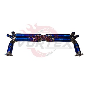 ท่อไอเสีย Vortex Premium Full Burnt Blue Titanium Catback สำหรับ Porsche 911 991.2 Turbo S แบบ Equal Length X-Pipe พร้อม Muffler Delete - Product Image 1