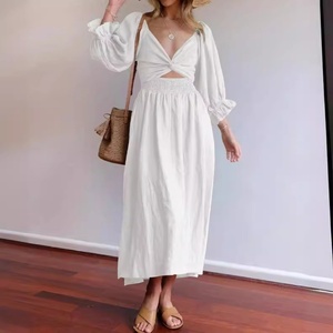 FCJ elegante abito da donna High Street con scollo a metà maniche e decorazione con cerniera lungo fino al pavimento e al ginocchio - Product Image 1