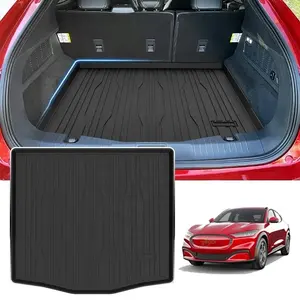 2021 2022 TPE 3D Trunk Mat for Ford Mustang Mach-E All Weather Trunk Carpet Non-Skid Cargo Liner Auto Parts