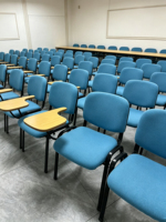 Chaise de formation multifonctionnelle, bleue, épaisse et renforcée, avec tablette d'écriture intégrée