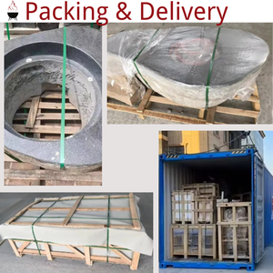 Foyer extérieur en pierre naturelle Table top Boulder Patio Heater Backyard BBQ Dining Set Garden Fireplace Outside Gas Fire Pit - Product Image 5