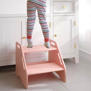 <span class=keywords><strong>Escabeau</strong></span> pliable rose 2-en-1 fait à la main en bois <span class=keywords><strong>Montessori</strong></span> échelle pour bambin pour chambre et cuisine aide de cuisine - Product Image 4