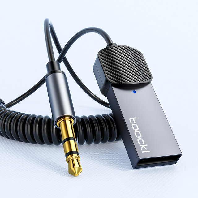 Toocki Aux bluetooth Adapter Car Portable Hands-free bluetooth 5.0 Audio Transmitter Receivers