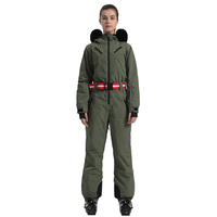 Combinaison de ski et snowboard pour femme, imprimée, imperméable 10 000 mm, coupe-vent, respirante, épaisse et chaude, une pièce, vêtements de sport