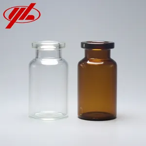 10ml Clear or Amber Medicinal Crimp Neck Neutral Glass Bottles