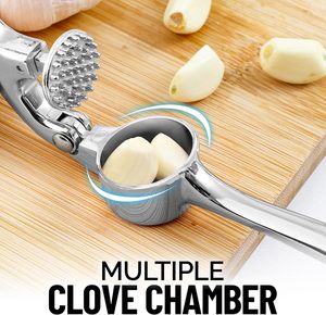 Stainless Steel Garlic <b>Press</b> with Silicone Garlic Peeler Garlic Mincer and Crusher Tool - Product Image 2