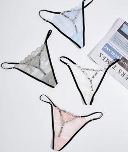 Wholesale Women's Floral Lace Thong Panty Low Rise Sexy <b>T</b>-back G-<b>string</b> Breathable Soft Women Panties Daily Wear Underwear OEM - Product Image 2