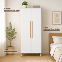 Armoire de chambre moderne - Meuble de rangement en MDF durable et écologique pour petits espaces avec assemblage par panneaux