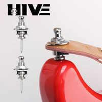 HIVE 2pcs/set Anti-drop Metal Strap Locks Locking Guitar Strap Lock Button for Acoustic Electric Guitar & Bass