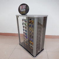 Vitrine de présentation de lunettes de soleil sur mesure pour comptoir de magasin d'optique, présentoir de lunettes de soleil verrouillable pour magasin de détail