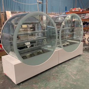 <strong>Round</strong> Transparent Glass Single-Temperature 450L Cake Pastry <strong>Display</strong> Cabinet LED Lighted <strong>Bakery</strong> Dessert Cooler for Restaurant Use - Product Image 4
