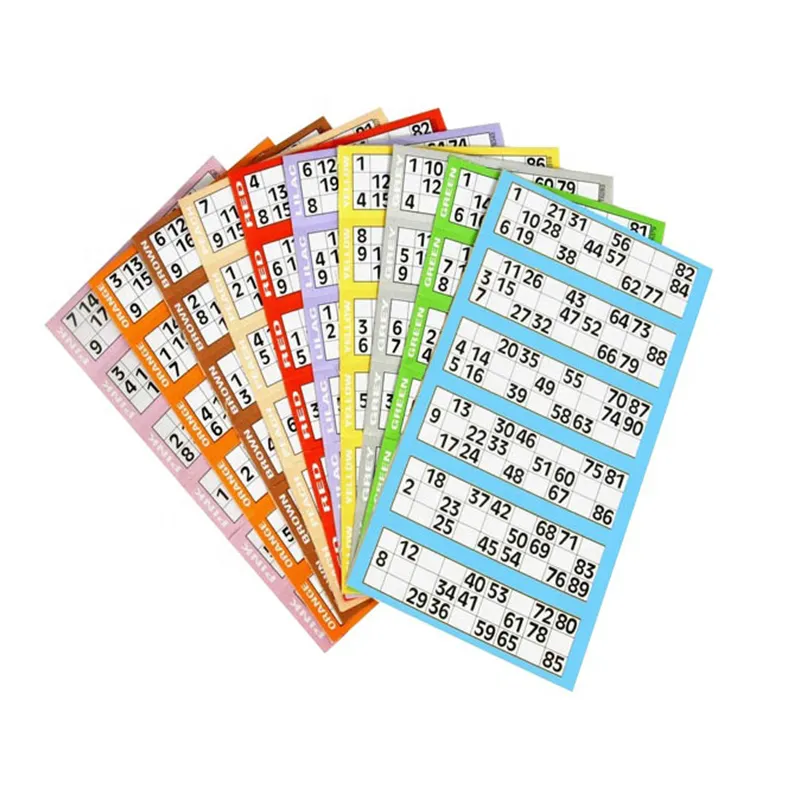 Bingo Paper Cards 100 Bingo Game Cards In Mixed Colors