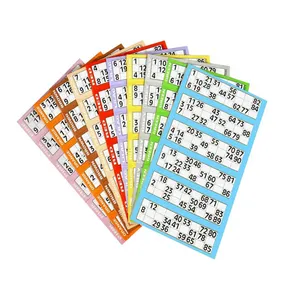 ビンゴペーパーカード混合色の100ビンゴゲームカード