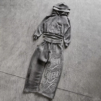 Ensemble de survêtement en molleton de coton épais, imprimé personnalisé, avec sweat à capuche et pantalon de survêtement, coupe oversize et ample pour homme