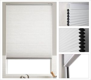 Vente en gros tissu plissé d'intérieur cellulaire motorisé occultant porte coulissante stores en nid d'abeille volets d'ombrage pour fenêtre - Product Image 6