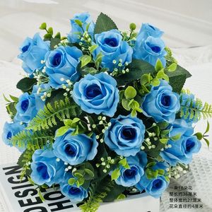 Vente en gros de 18 têtes de roses en soie, fleurs de mariage en soie, bouquet de roses pour arrangement floral de mariage - Product Image 2