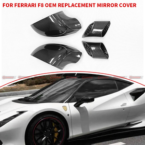 ชุดแต่งภายในฝาครอบกระจกมองหลังรถยนต์คาร์บอนไฟเบอร์แบบแห้ง สไตล์ OEM ราคาดีที่สุด สำหรับ Ferrari F8 - Product Image 1