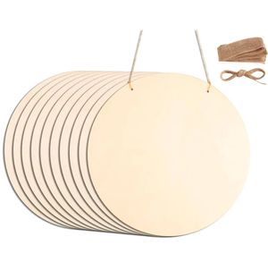 Hot Selling unvollendete Kiefernholz Wand schilder runde Form hängende Funktion für Tür dekoration und DIY - Product Image 1